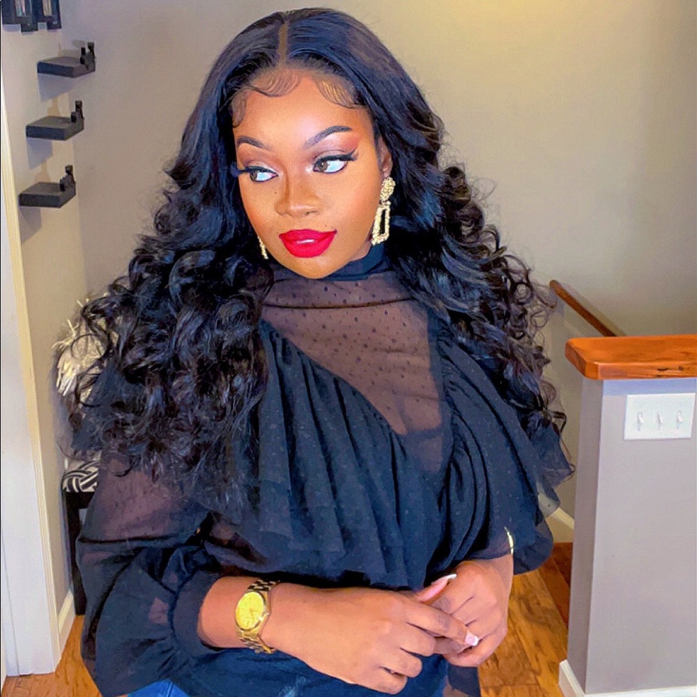 22 inch Bombshell Curl Body Wave Wig 5x5 Lace Closure
